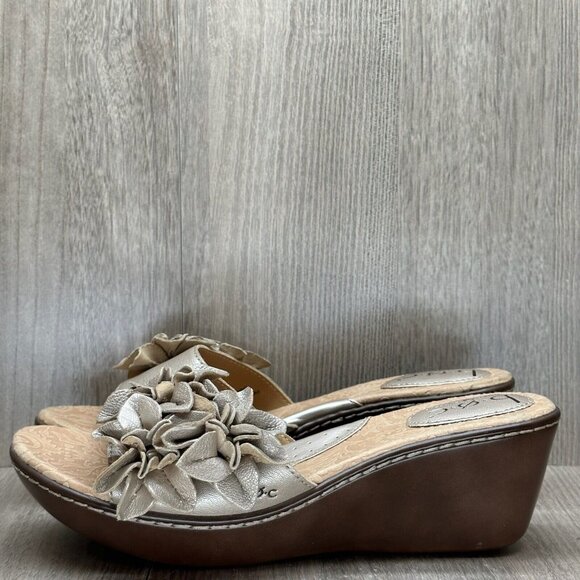 b.o.c. Tan and Brown Floral Wedge Sandals - Picture 3 of 12
